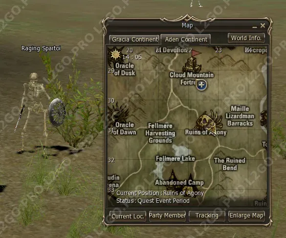Path of the Rogue — квест на 1 профу ТХ / Хавка (Treasure Hunter / Hawkeye) — Этап 3: Телепортируйтесь в Town of Gludio (Город Глудио), (скриншот 1)