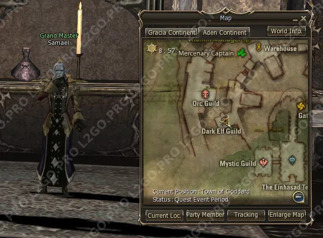 Квест на 3 профу ШК / SK (Shillien Templar) — Saga of the Shillien Templar — Этап 2: Отправляйтесь в Town of Goddard. Найдите Grand Mas (скриншот 1)